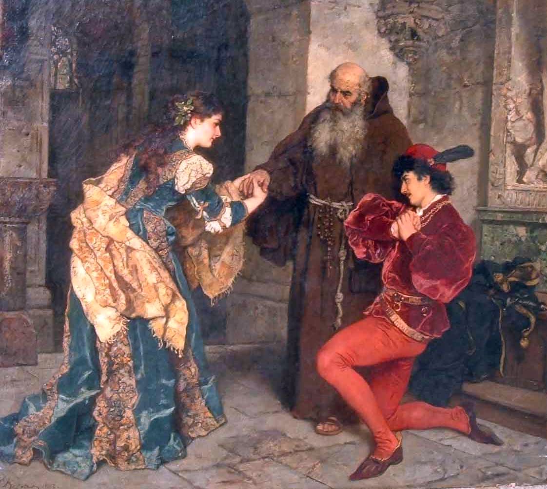 Romeo And Juliet Before Father Lawrence by Carl Ludwig Friedrich Becker